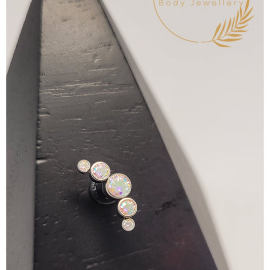 5 Stone Cluster AB Cubic Zirconia