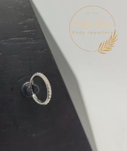 *Crystal Cut Titanium Hinged Ring