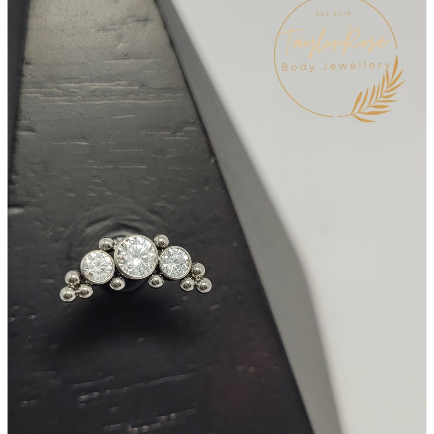 The 'Cloud' Cluster Clear Cubic Zirconia & Titanium balls