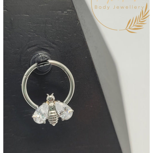 Bee Clear Cubic Zirconia Hinged Ring