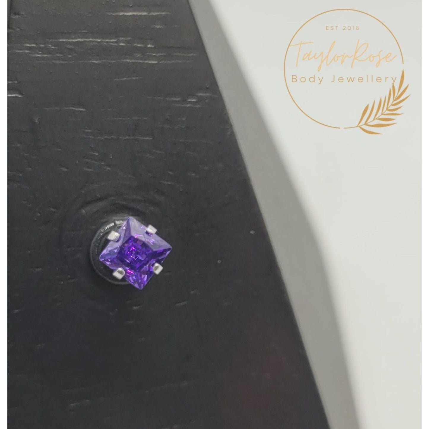 Diamond Cut Purple Cubic Zirconia Claw Set