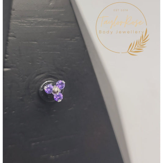 Trio Purple Cubic Zirconia