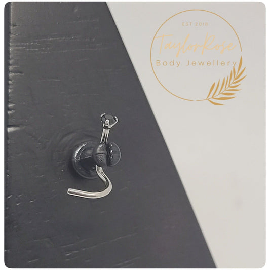Nostril Screw Black Prong Set Cubic Zirconia