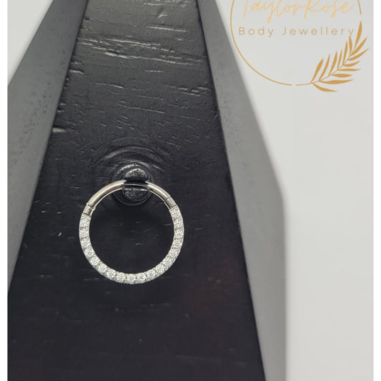 Crystal Pavè Hinged Ring 10mm