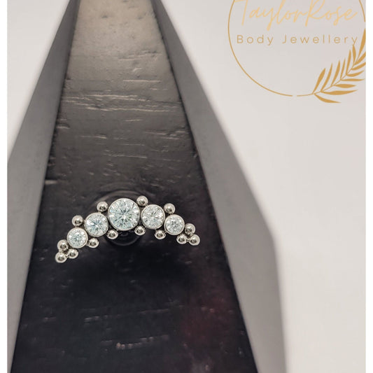 Cloud Couture Clear Cubic Zirconia & Titanium balls