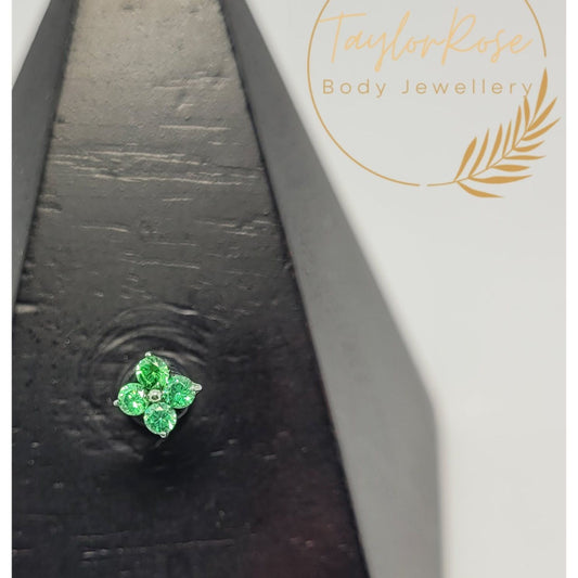 Quad Set Green Cubic Zirconia Claw Set Attachment